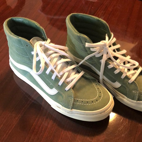 sage green vans high tops